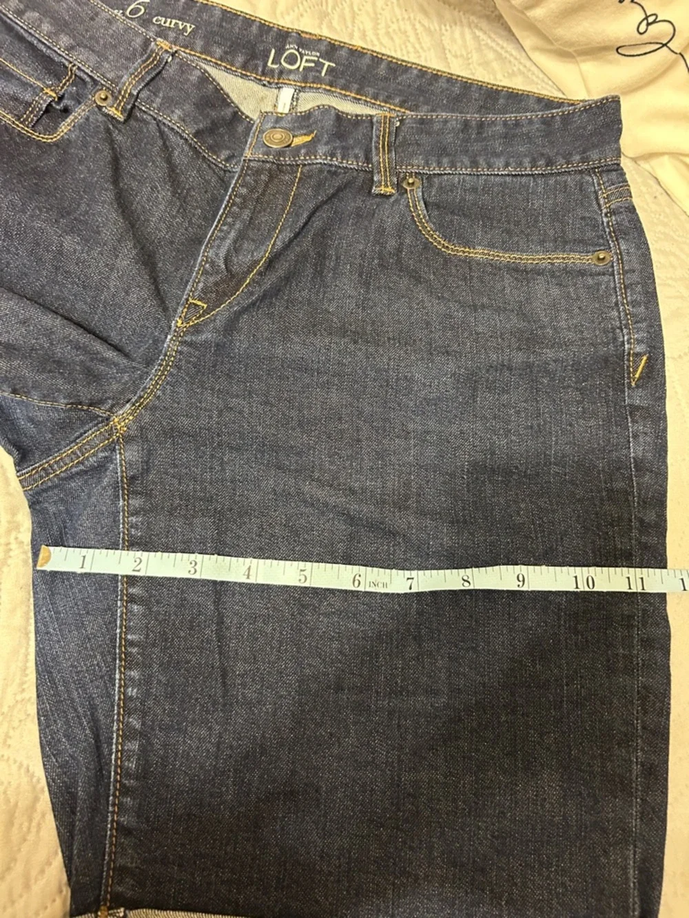 LOFT Blue Jean Shorts with Cuffed Hems
